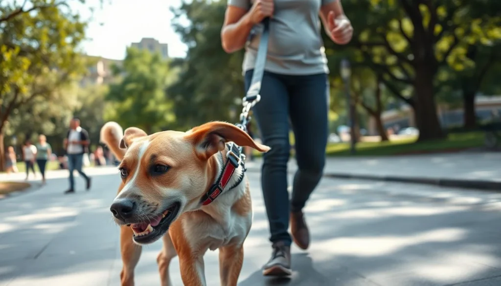 Dog Walking Pulling On Leash