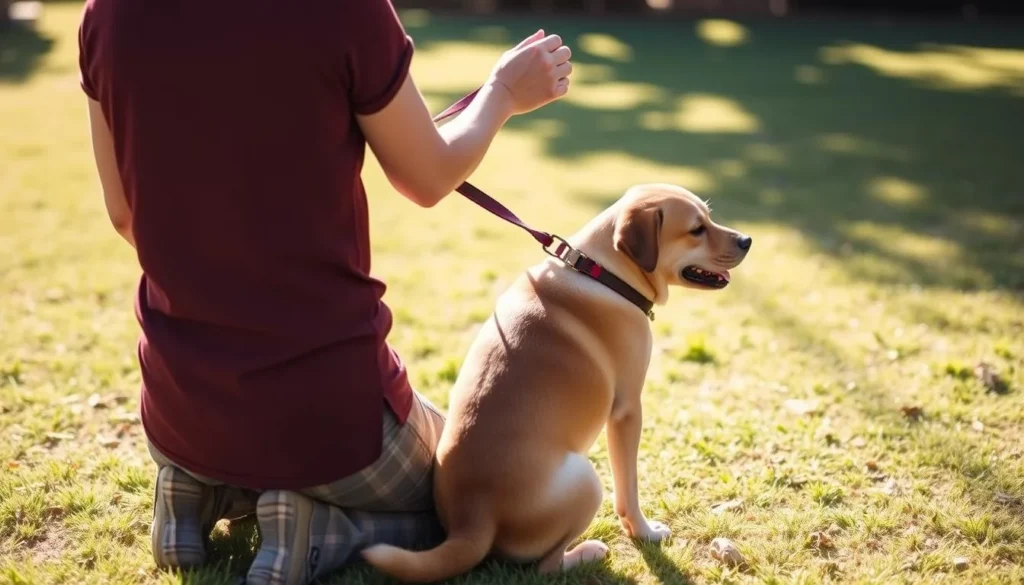 Training Dog On Leash