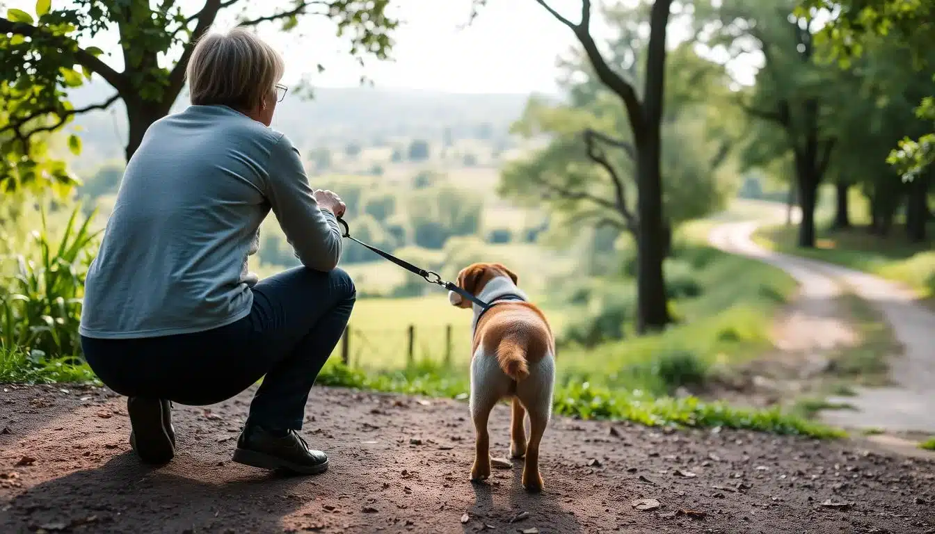 Training Dog On Leash Walking
